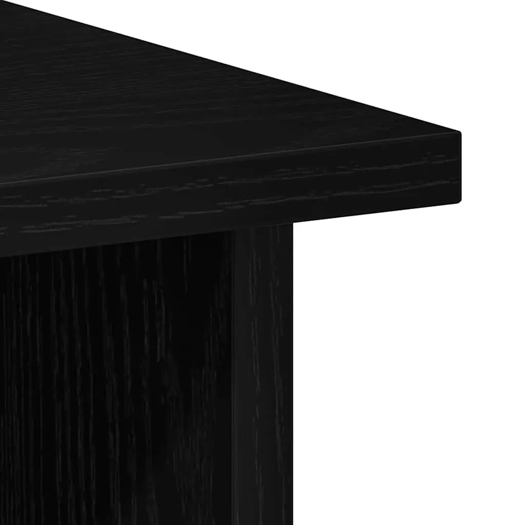 Office Desk Black Oak 90x50x74cm Engineered Wood Storage Workspace