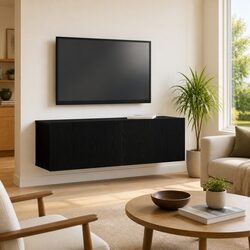Concise and Confident: Black Oak TV Cabinet 100cm