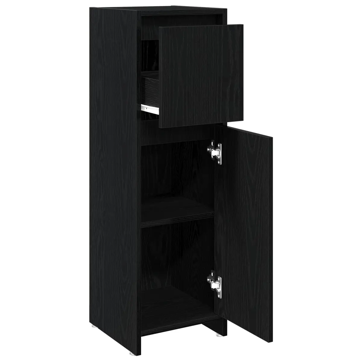 Black Oak Bathroom Cabinet for Smart Storage