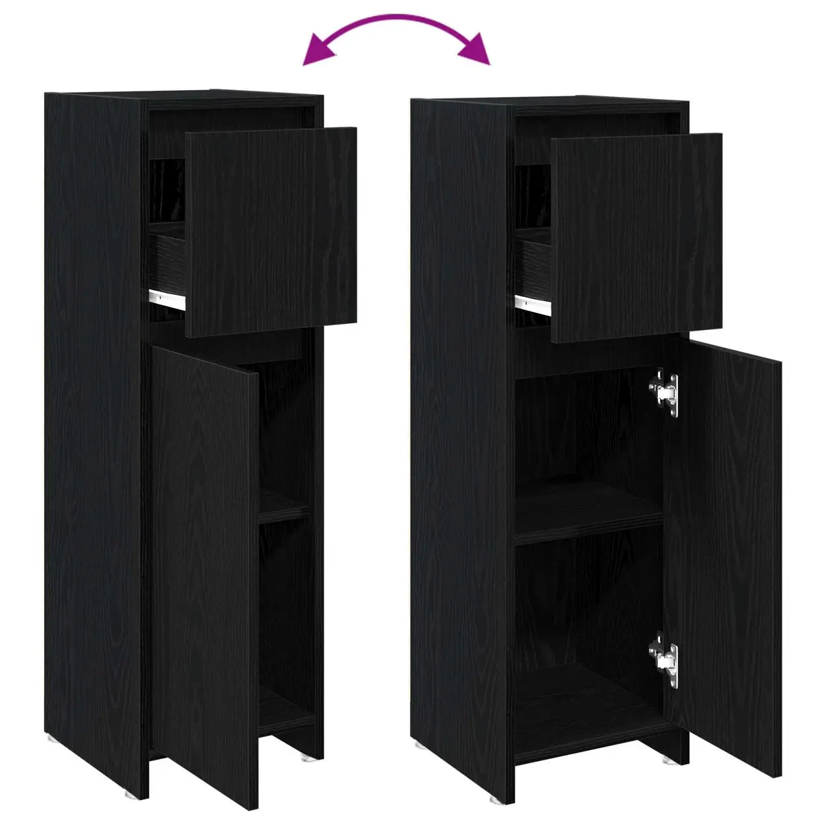 Black Oak Bathroom Cabinet for Smart Storage