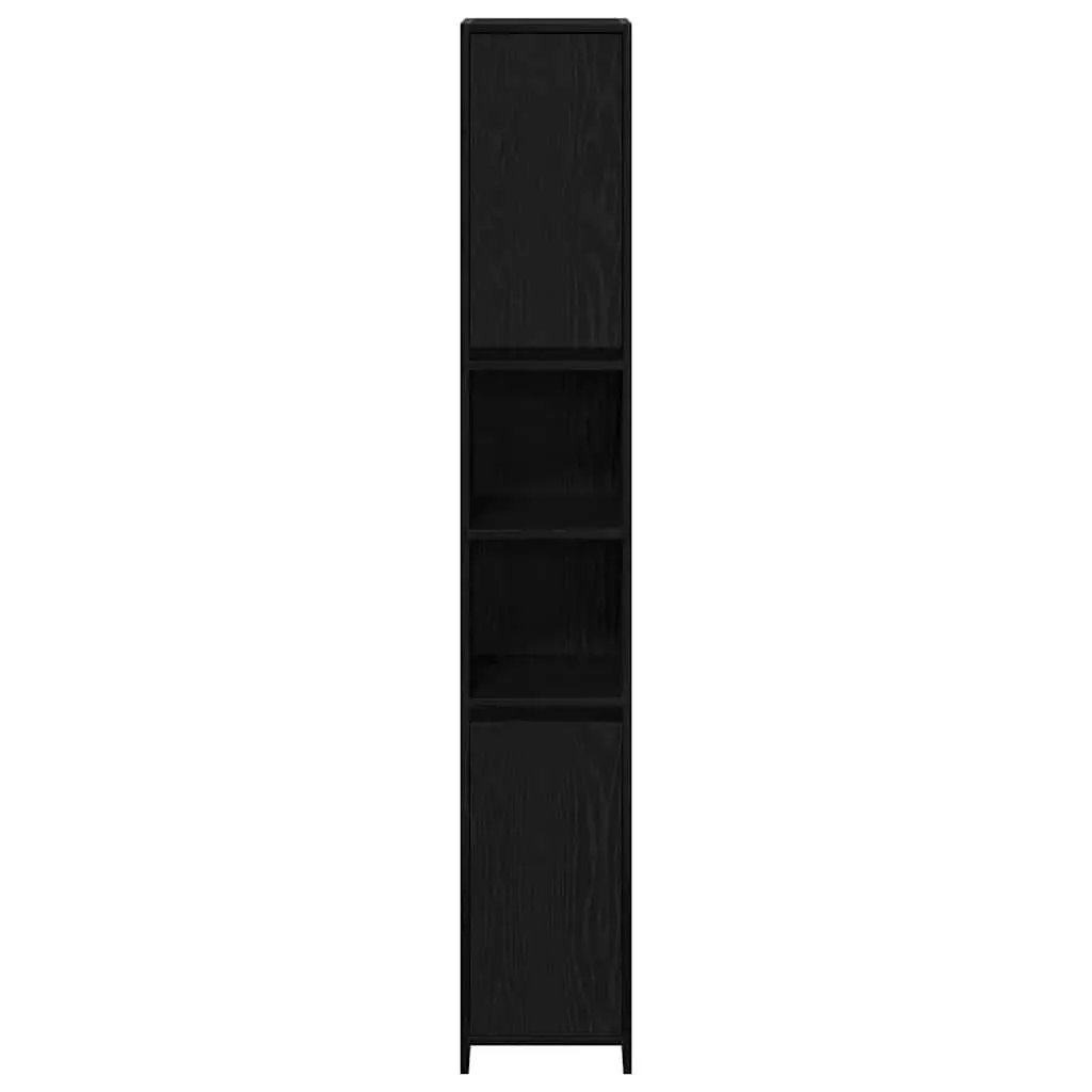 Bathroom Cabinet Black 30x30x183.5cm Engineered Wood Adjustable Shelves
