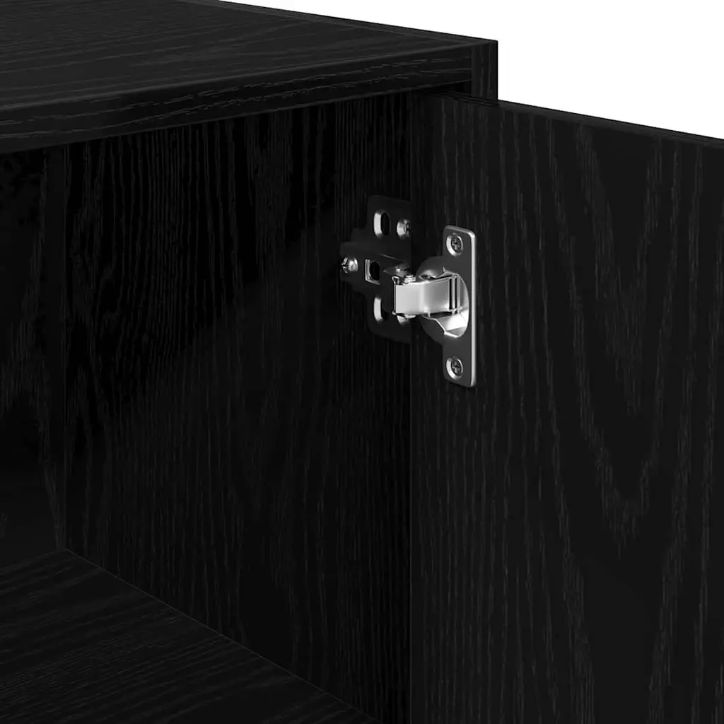 Bathroom Cabinet Black 30x30x183.5cm Engineered Wood Adjustable Shelves