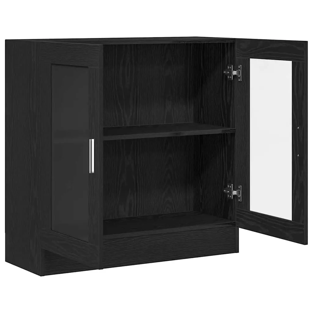 Book Cabinet Black Oak 82.5 x 30.5 x 80 cm Modern Storage Shelving Unit