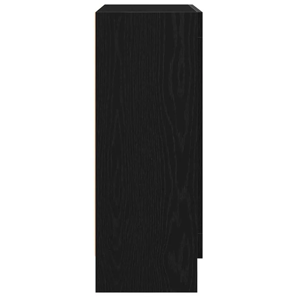 Book Cabinet Black Oak 82.5 x 30.5 x 80 cm Modern Storage Shelving Unit