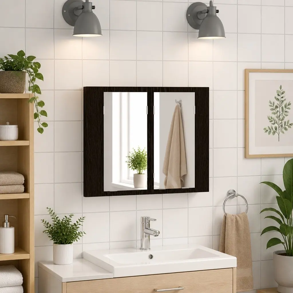 LED Bathroom Mirror Cabinet with Shelving