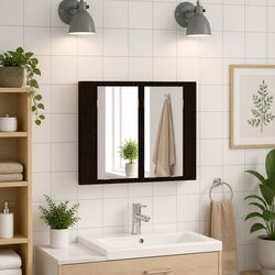 Compact LED Bathroom Mirror Cabinet with Shelving