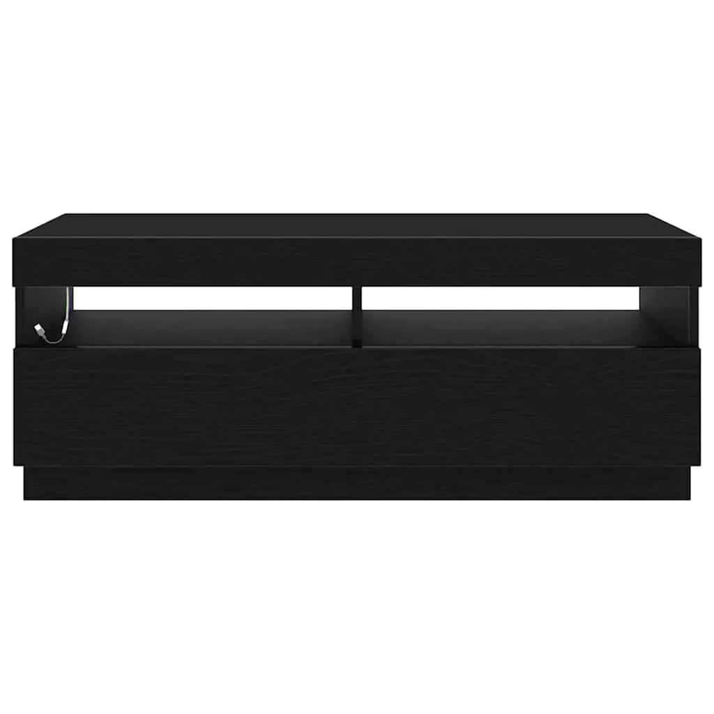 TV Cabinet Black Modern Living Room Entertainment Unit Engineered Wood