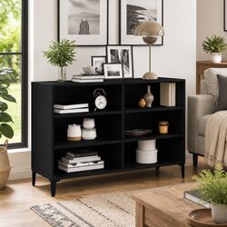 Concise Design: Black Oak Sideboard for Storage
