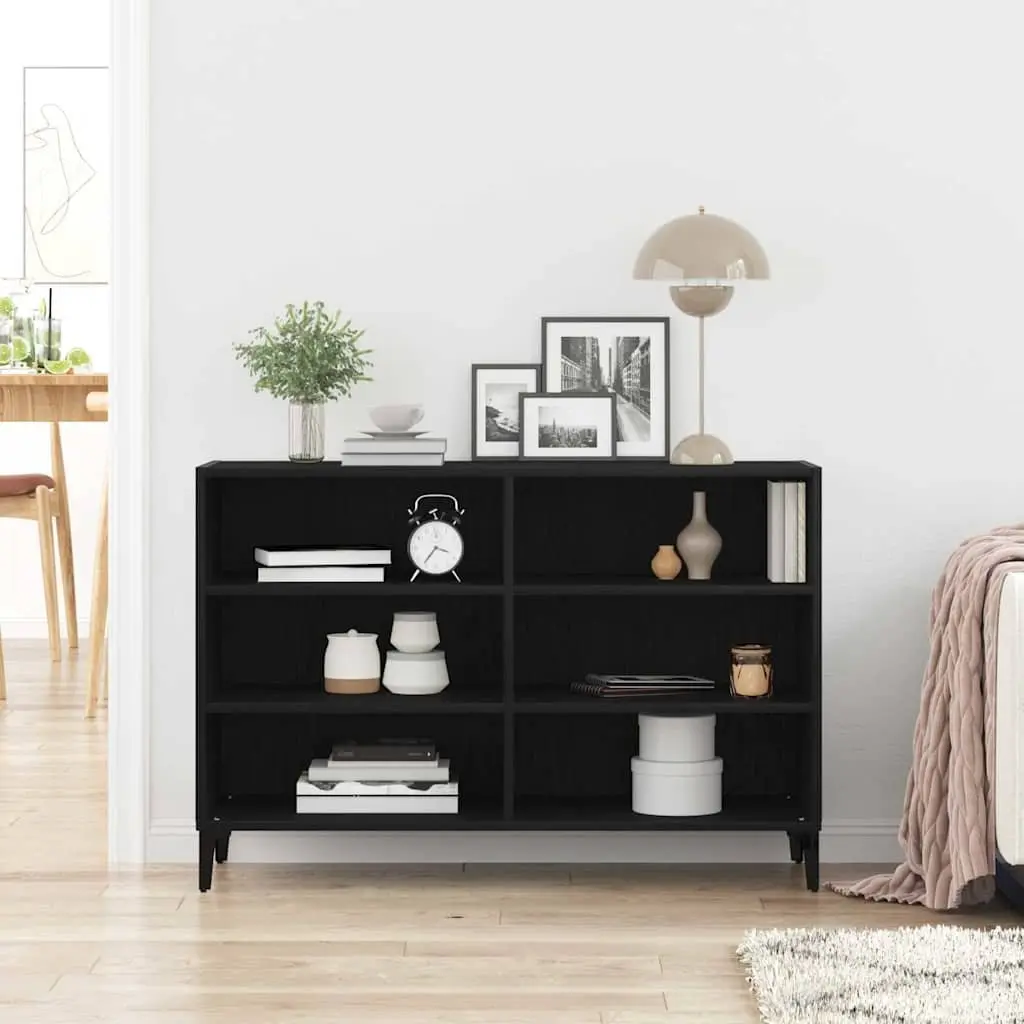 Sideboard Black 103.5 x 35 x 70 cm Engineered Wood Modern Storage Cabinet