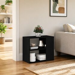 Concise Modern Black Sideboard with Drawer and Shelves