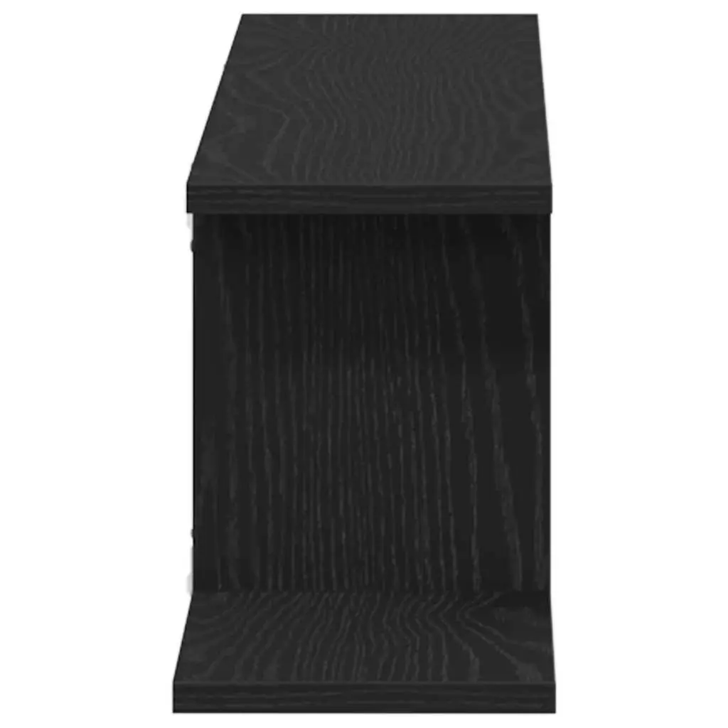 Wall-mounted TV Shelf Black Oak Modern Living Room Storage Display Unit 125cm