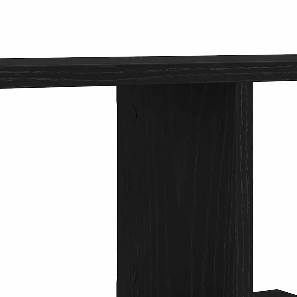 Wall-mounted TV Shelf Black Oak Modern Living Room Storage Display Unit 125cm