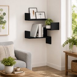 Chic Black Oak Wall Shelf - Perfect for Displays
