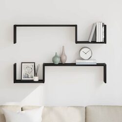 Chic Black Oak Wall Shelves - Perfect for Your Space