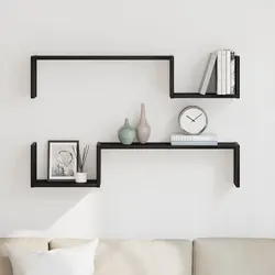 Chic Black Oak Wall Shelves - Perfect for Your Space