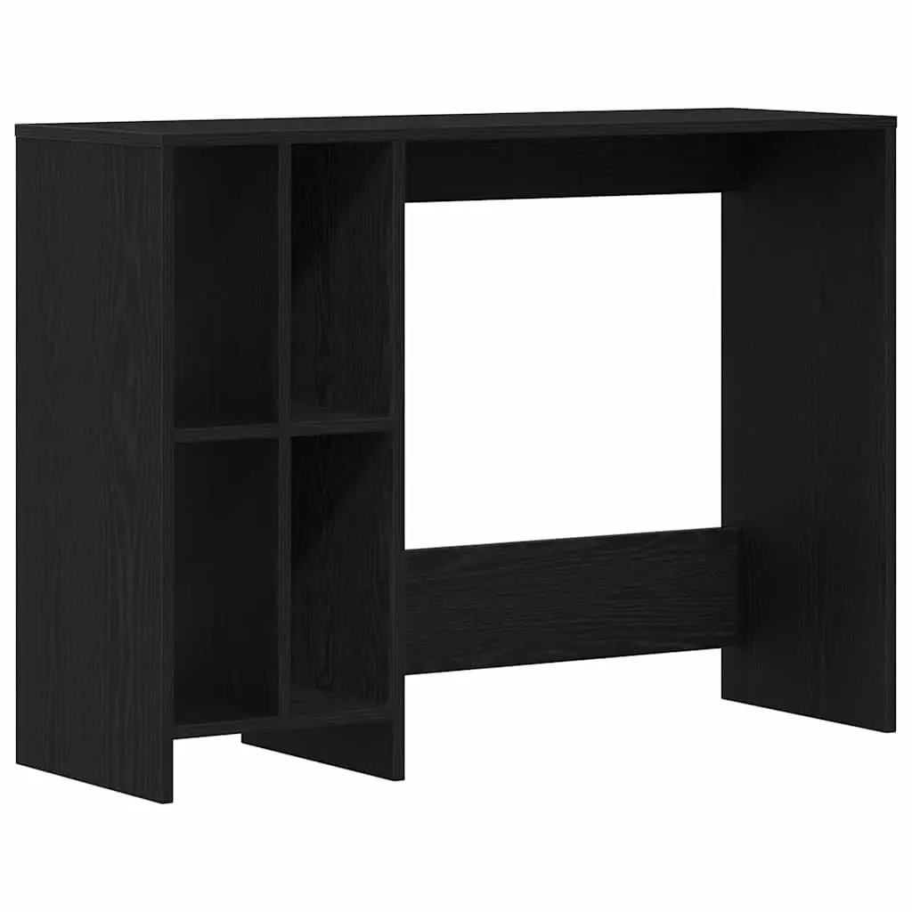 Desk with Shelves Black Oak Modern Home Office Study Workspace Computer Table