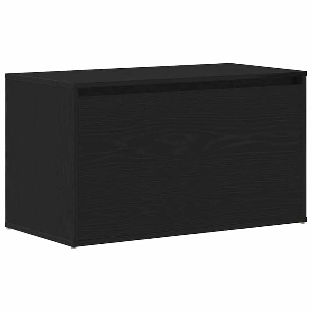Hall Bench Storage Entryway Seat Black Oak 80x40x45cm Engineered Wood Compact