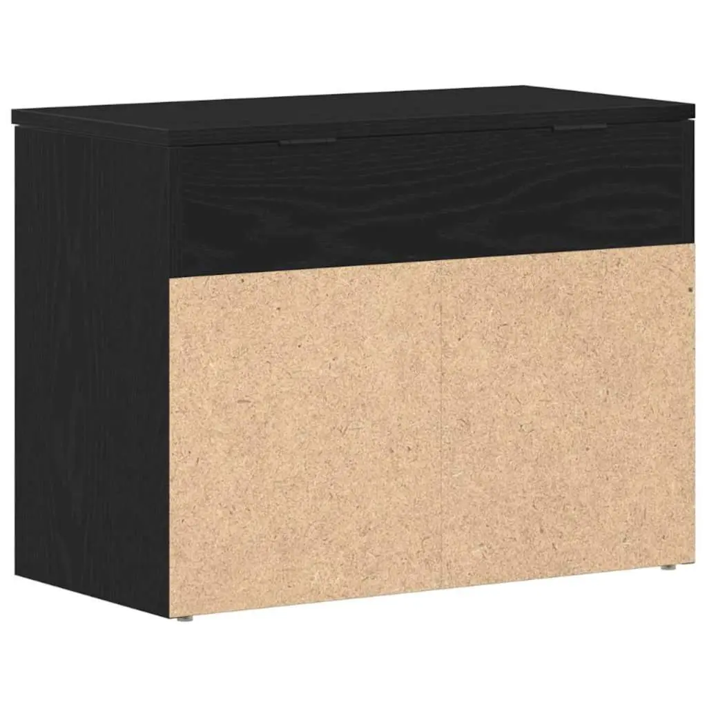 Shoe Bench Black Oak 60x30x45cm Shelf Storage Organiser