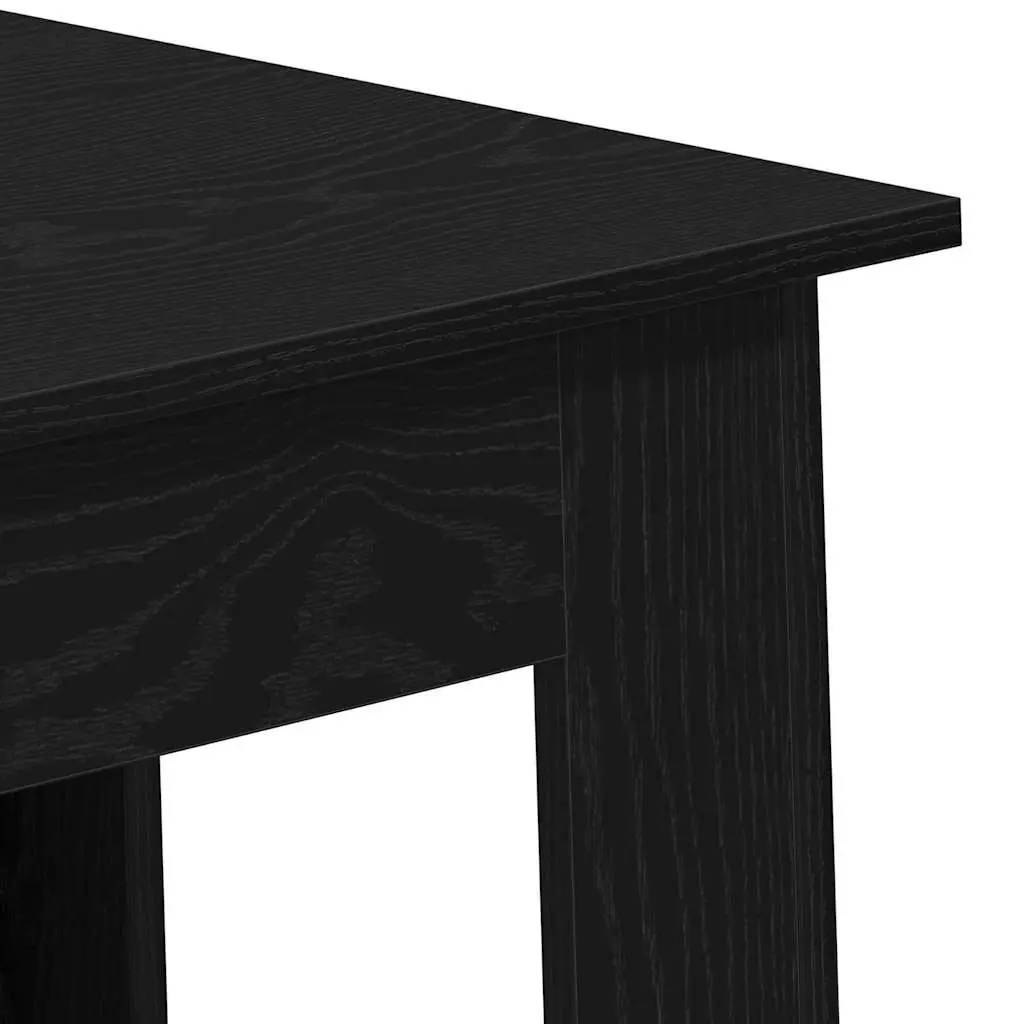 Bar Table Kitchen Dining Black Oak Engineered Wood Modern Minimalist Storage