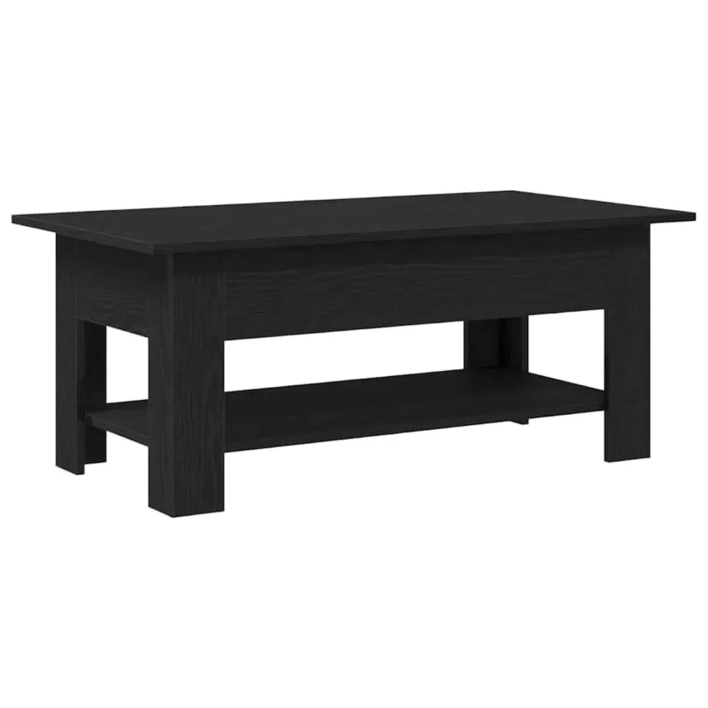 Coffee Table Black Oak 102cm Modern Living Room Storage Engineered Wood
