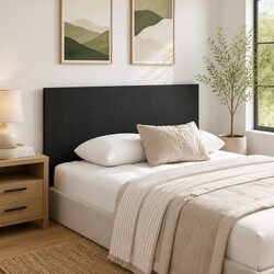Compact Black Oak Wall-Mounted Headboard 160cm