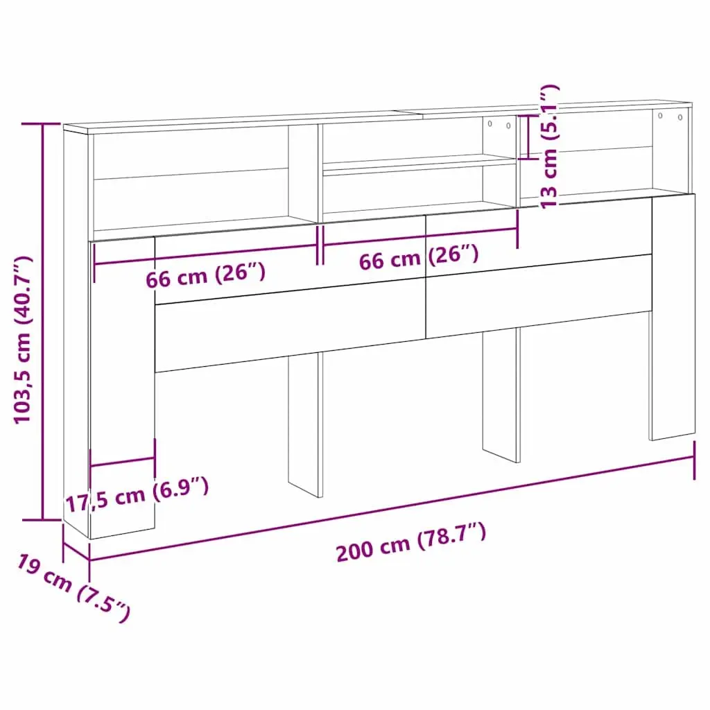 Wall-Mounted Headboard Cabinet Black Oak Storage Shelving Modern Bedroom