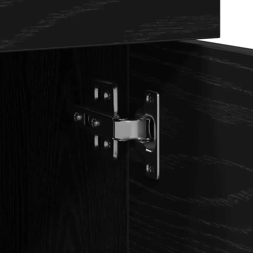 File Cabinet Rolling Storage Black Oak 45x38x54cm Home Office Organiser