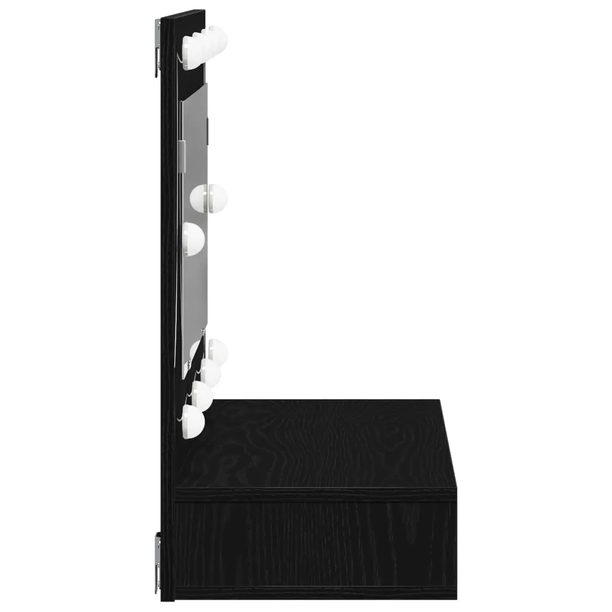 Wall-Mounted Mirror Cabinet Black Oak 90 x 31.5 x 62 cm Integrated LED Lights Spacious Interior Compartments