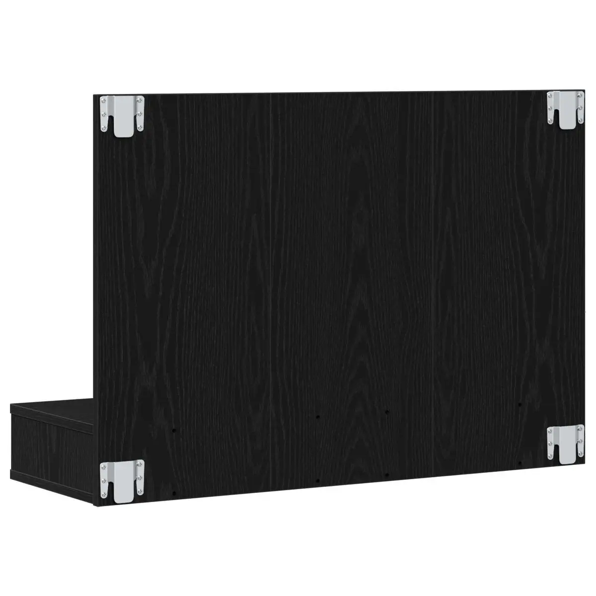 Wall-Mounted Mirror Cabinet Black Oak 90 x 31.5 x 62 cm Integrated LED Lights Spacious Interior Compartments