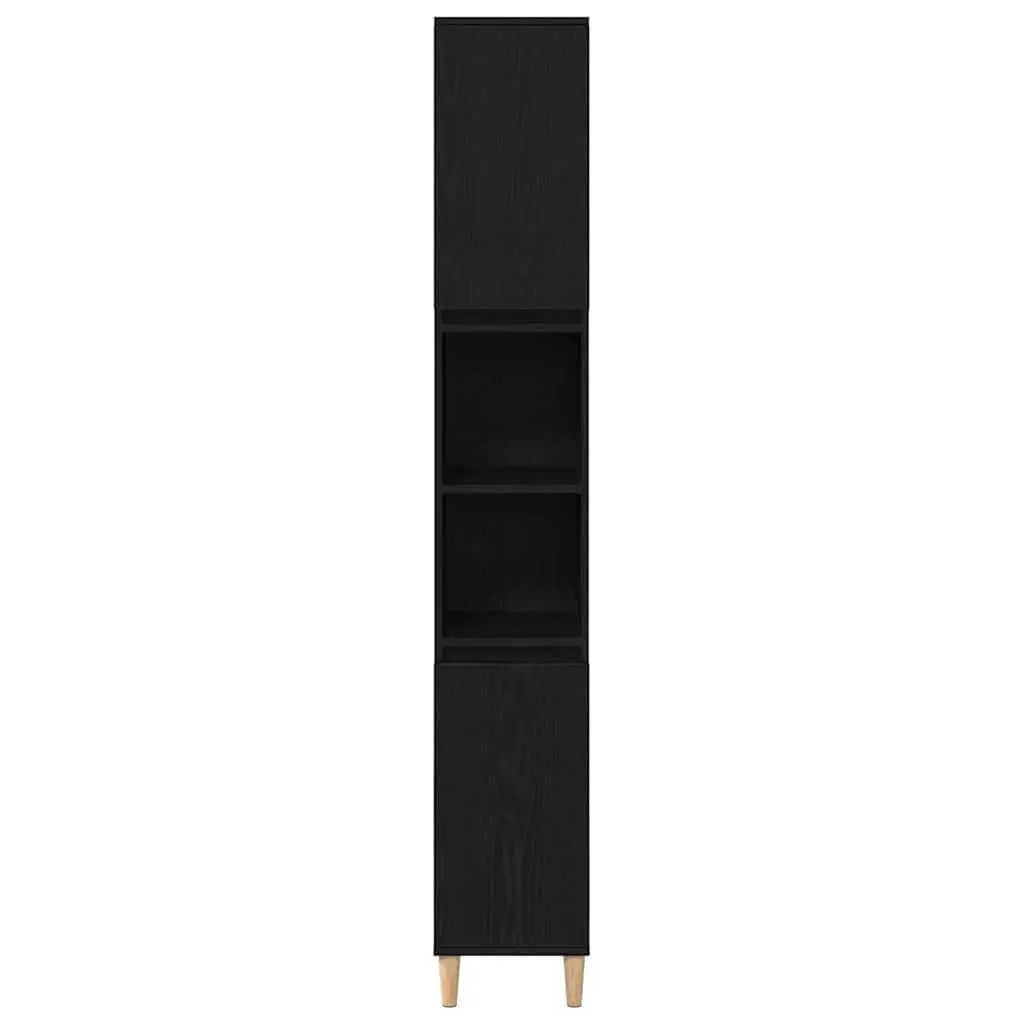 Black Oak Bathroom Cabinet with Storage