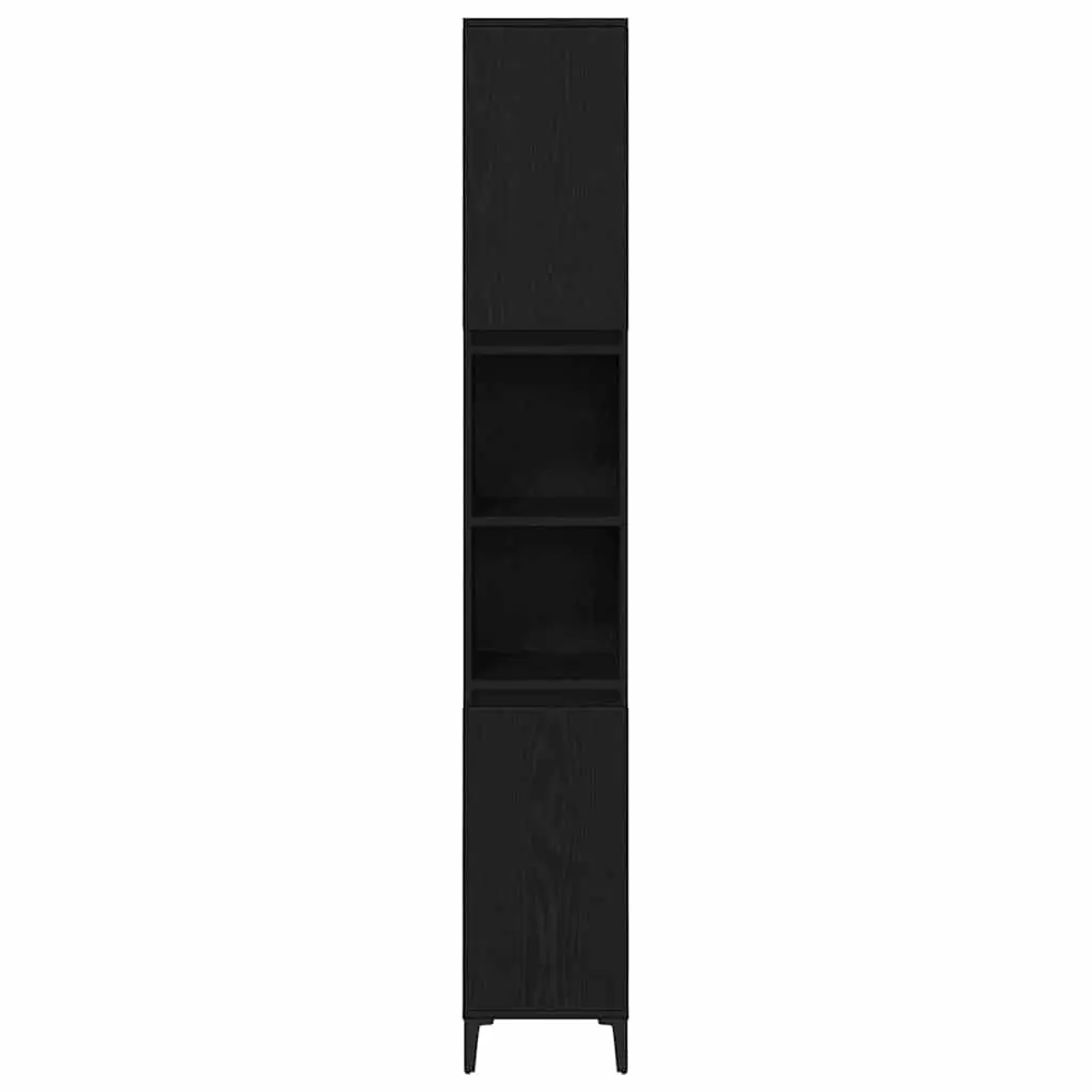 Black Oak Bathroom Cabinet for Organized Storage