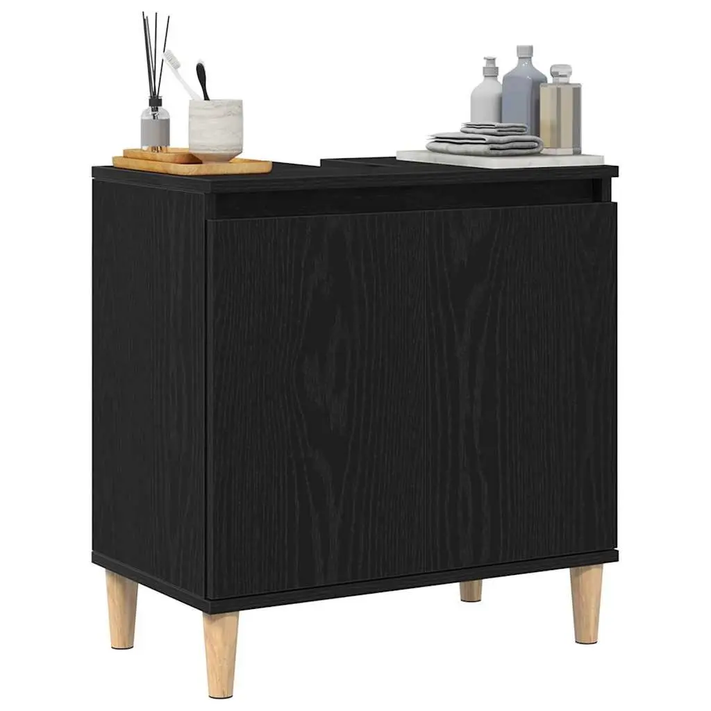 Black Oak Wall-Mounted Vanity for Bathrooms