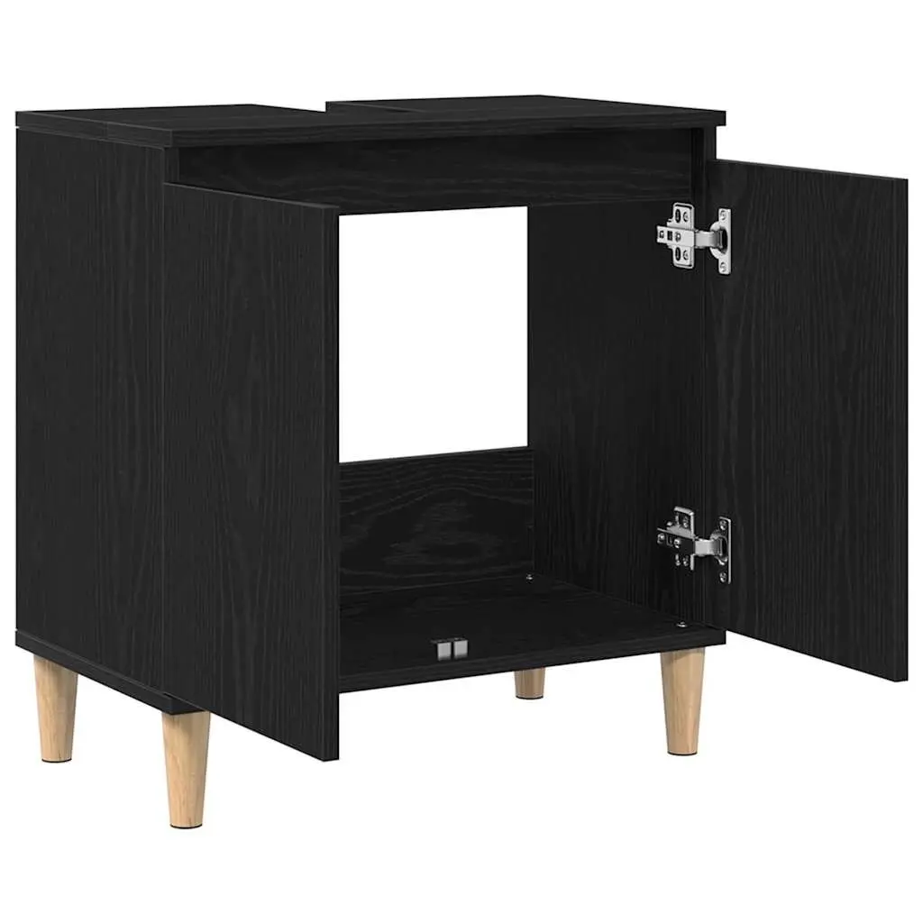 Black Oak Wall-Mounted Vanity for Bathrooms