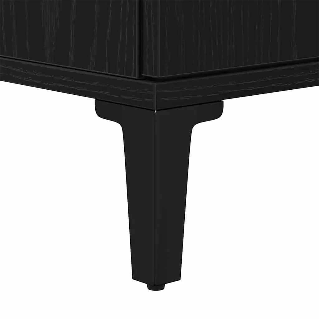 Bathroom Vanity Unit Wall-Mounted Sink Cabinet Black Oak Storage Furniture