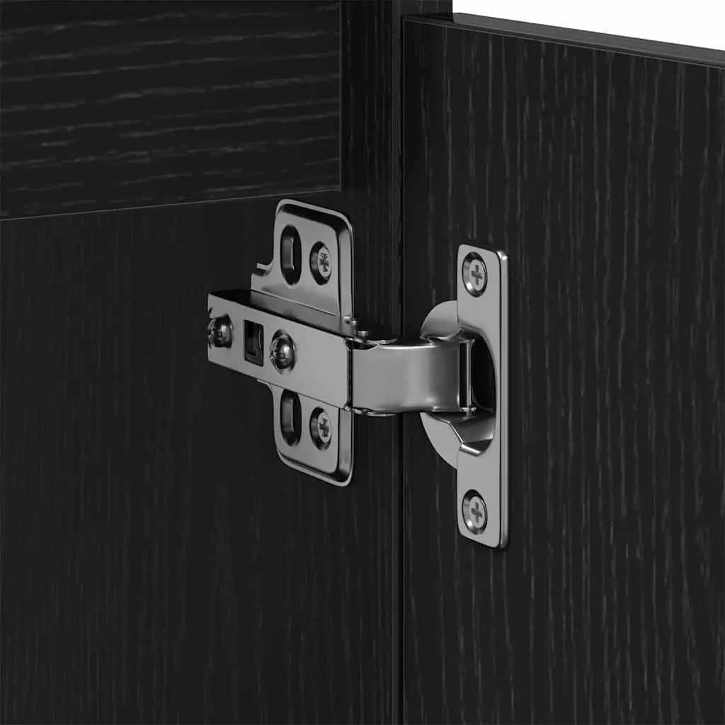 Bathroom Sink Vanity Cabinet Wall-Mounted Storage Organiser Modern Design Black