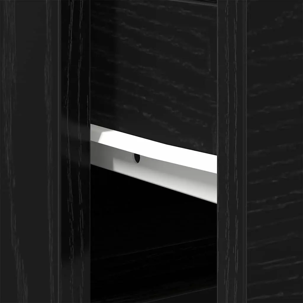 Bathroom Sink Vanity Cabinet Wall-Mounted Storage Organiser Modern Design Black