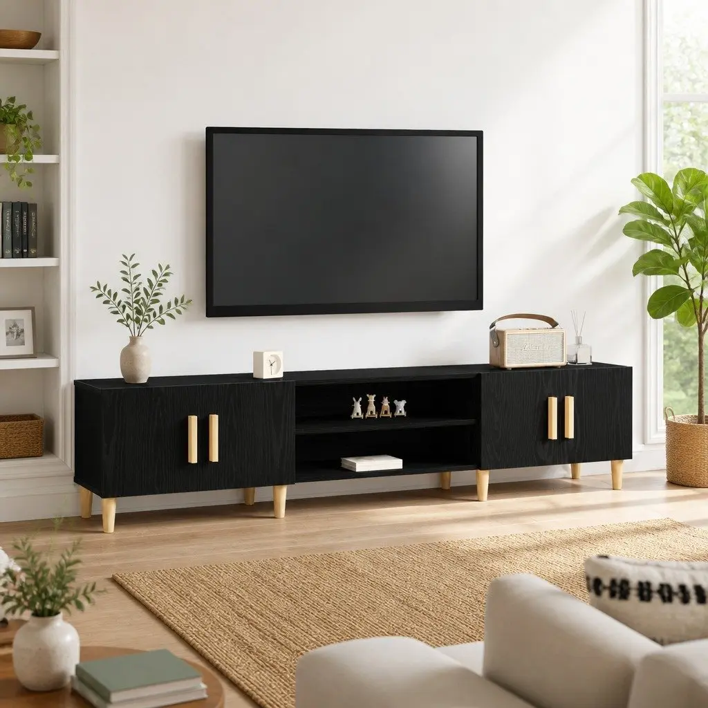 180cm Black TV Cabinet