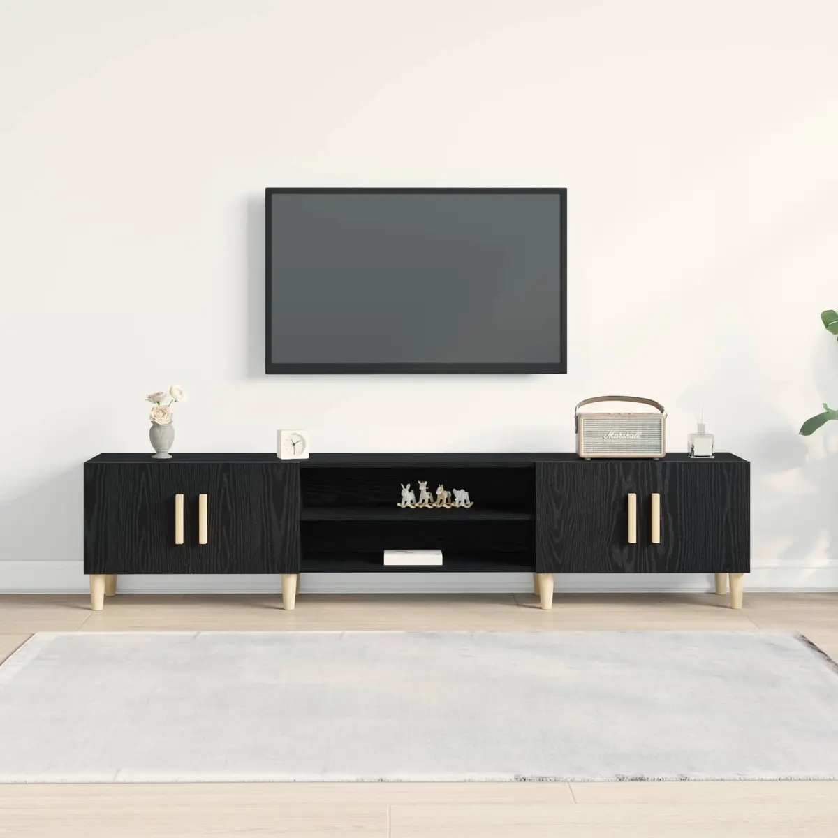 180cm Black TV Cabinet