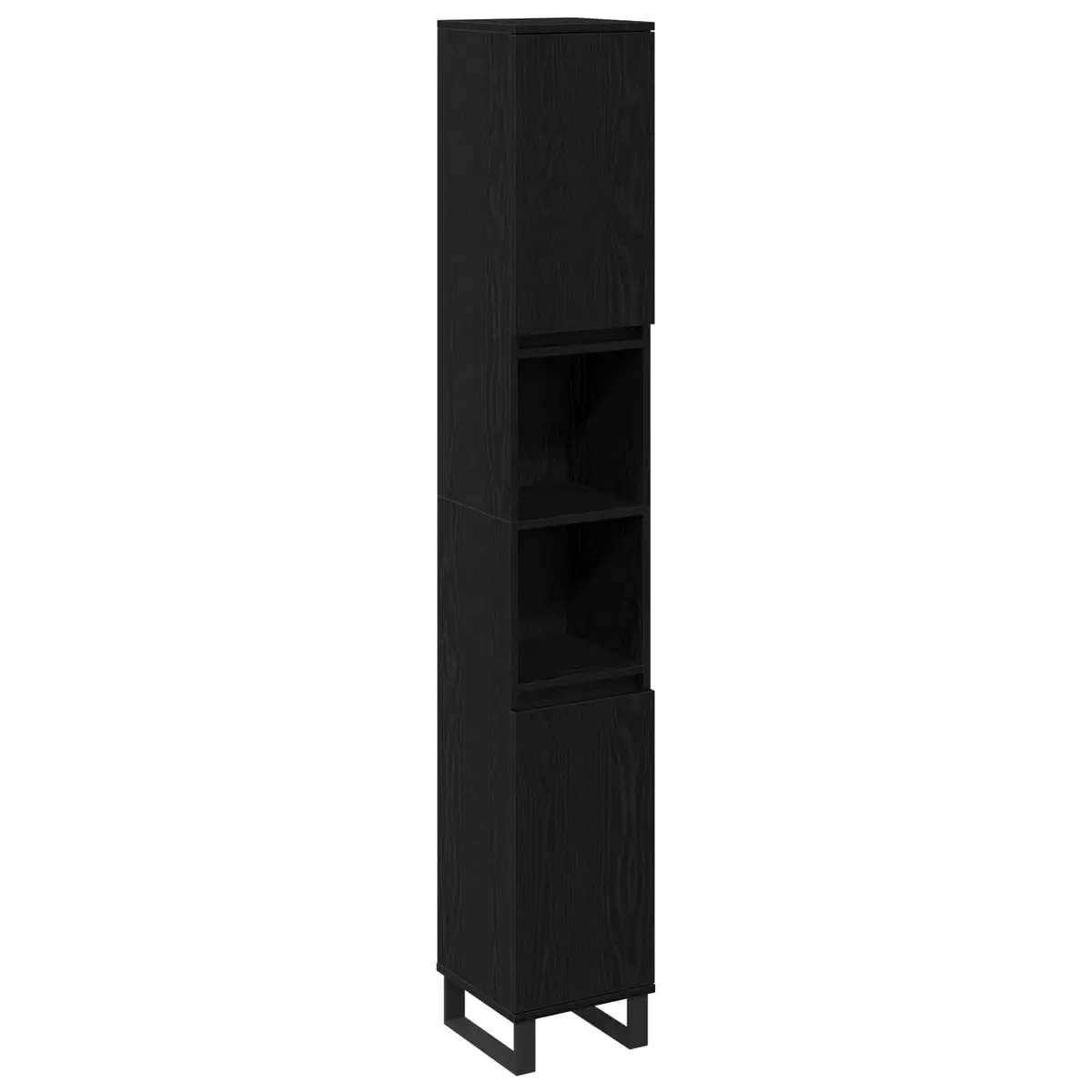 Bathroom Vanity Cabinet Black 30x30x190cm Modern Storage Unit