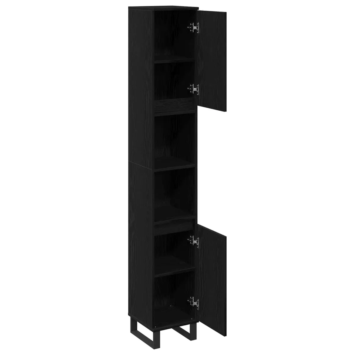 Bathroom Vanity Cabinet Black 30x30x190cm Modern Storage Unit