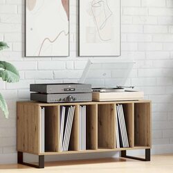Brown Engineered Wood Media Storage Cabinet—Simple and Sturdy