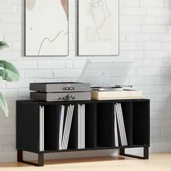 Compact and Stylish Black Media Storage Cabinet