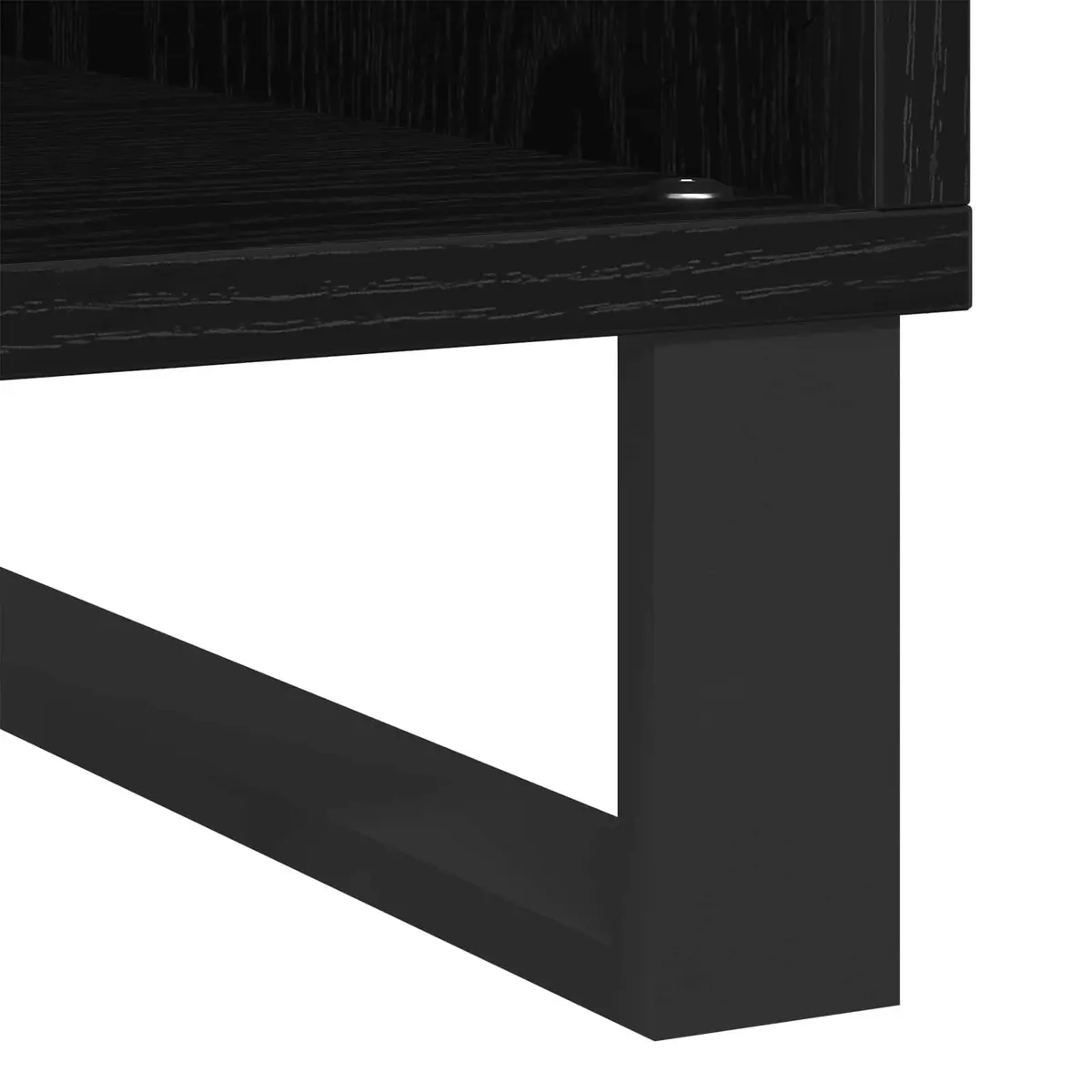 Record Cabinet Media Storage Shelving Unit Black Oak Living Room Display