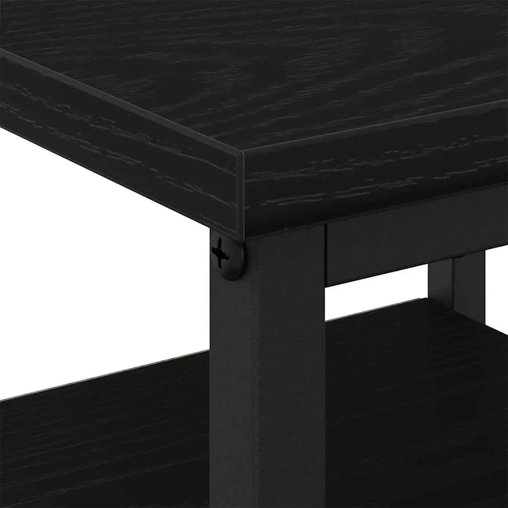 Bedside Cabinet Black 34 x 36 x 50 cm 2 Piece Drawer Shelf