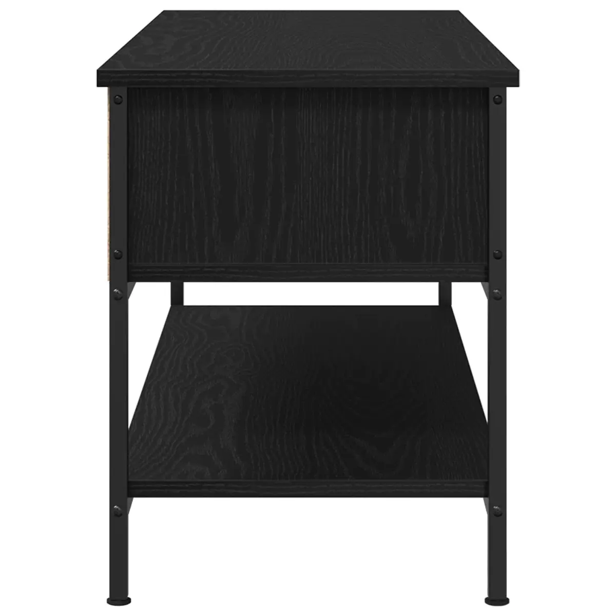 TV Cabinet Set Wall-Mounted Living Room Storage Unit Black Engineered Wood