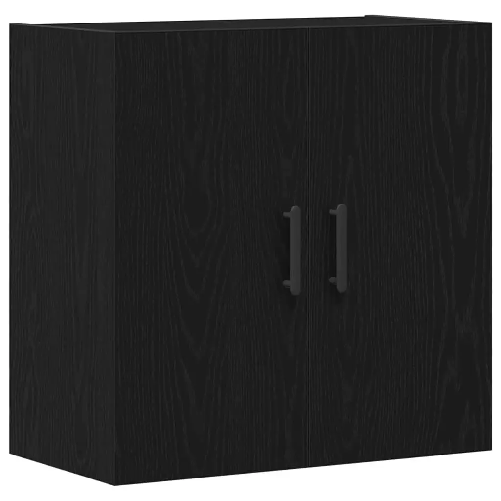 Wall-mounted Storage Cabinet Black Oak Modern Space-saving Engineered Wood