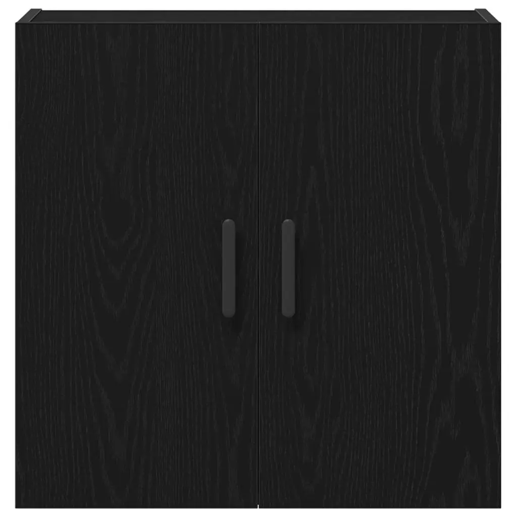 Wall-mounted Storage Cabinet Black Oak Modern Space-saving Engineered Wood