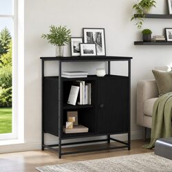 Sideboard Black Storage Cabinet Modern Dining Living Room Buffet Cupboard