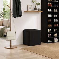 Black Oak Storage Bench: Compact and Functional