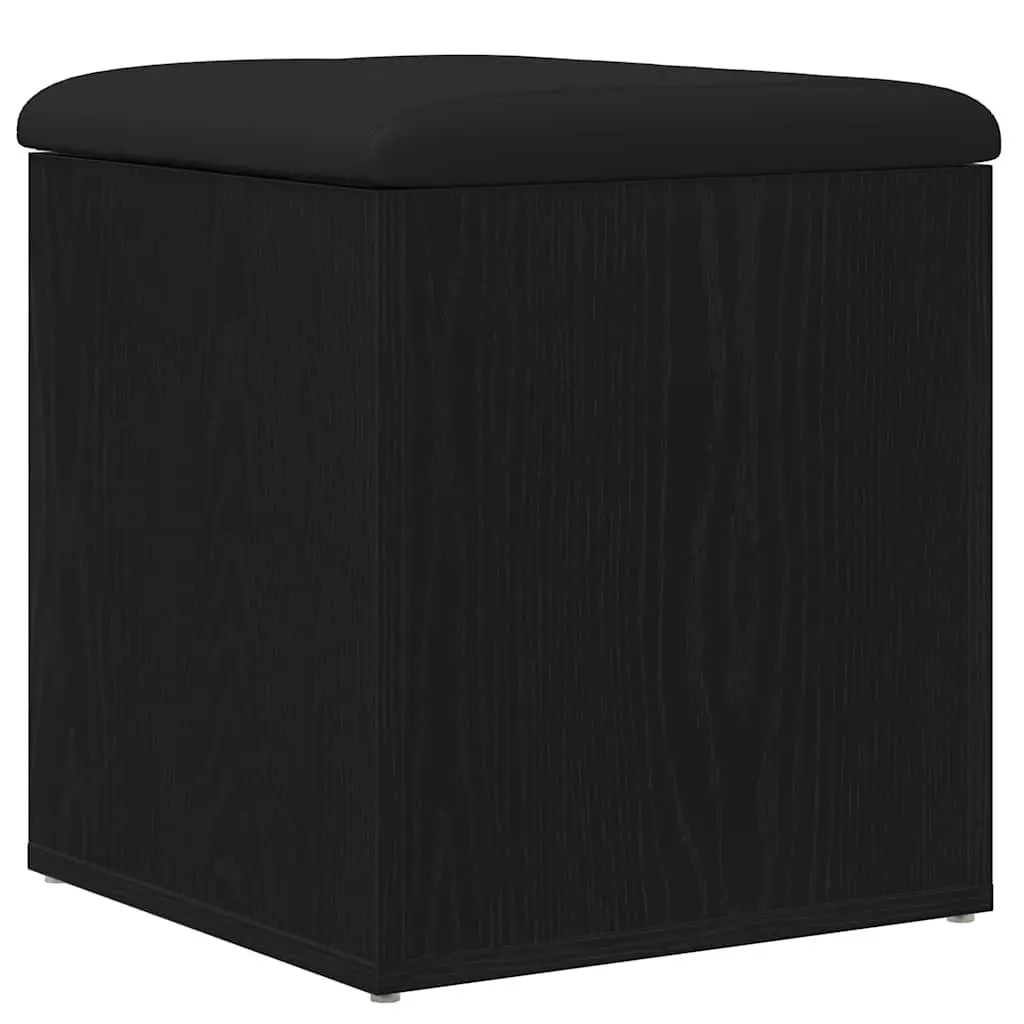 Storage Bench Black Oak Modern Living Room Furniture Engineered Wood Hallway